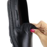 Sapatilha Masculino Couro Elegante Classico 510P Preto