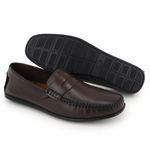 Mocassim Masculino Couro Legitimo Elegante 602C Café