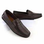 Mocassim Masculino Couro Legitimo Elegante 602C Café