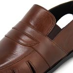 Chinelo Masculino Couro Legitimo Elegante 888M Marrom