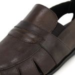 Chinelo Masculino Couro Legitimo Elegante 888C Café