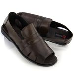 Chinelo Masculino Couro Legitimo Elegante 888C Café