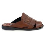 Chinelo Masculino Couro Elegante Classico 408M Marrom