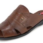 Chinelo Masculino Couro Elegante Classico 408M Marrom