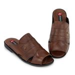Chinelo Masculino Couro Elegante Classico 408M Marrom
