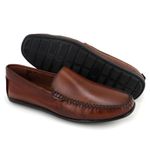 Mocassim Masculino Couro Elegante Classico 608M Marrom