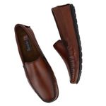 Mocassim Masculino Couro Elegante Classico 608M Marrom