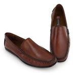 Mocassim Masculino Couro Elegante Classico 608M Marrom