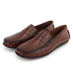 Mocassim Masculino Couro Legitimo Elegante 602M Marrom