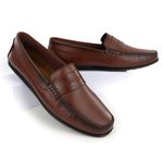 Mocassim Masculino Couro Legitimo Elegante 602M Marrom