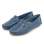 Mocassim Feminino Couro legitimo Elegante 460A Azul