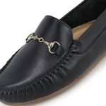 Mocassim Feminino Couro legitimo Elegante 460P Preto