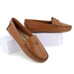 Mocassim Feminino Couro legitimo Confortavel 450W Whisky
