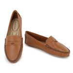 Mocassim Feminino Couro legitimo Confortavel 450W Whisky