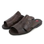 Chinelo Masculino Couro Elegante Classico 408C Café