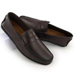Mocassim Masculino Couro Legitimo Elegante 602C Café