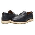 Sapato Social Masculino Couro Legitimo Elegante 12500M Marinho