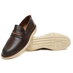 Sapato Social Masculino Couro Legitimo Elegante 12500C Cafe