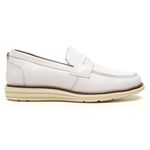 Sapato Social Masculino Couro Legitimo Elegante 12500B Branco