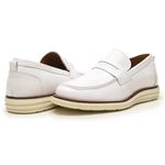 Sapato Social Masculino Couro Legitimo Elegante 12500B Branco