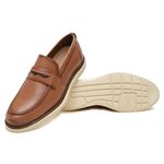 Sapato Social Masculino Couro Legitimo Elegante 12500CA Caramelo