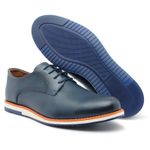 Sapato Social Masculino Couro Legitimo Elegante 12000M Marinho