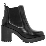 Bota Feminina Couro Legitimo Cano Curto Salto 14030P Preto