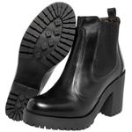 Bota Feminina Couro Legitimo Cano Curto Salto 14030P Preto