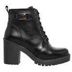 Bota Feminina Couro Legitimo Cano Curto Salto 14020P Preto