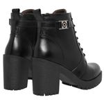 Bota Feminina Couro Legitimo Cano Curto Salto 14020P Preto