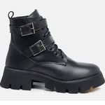 Bota Feminina Couro Legitimo Cano Curto Salto 14300P Preto