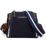 Bolsa 3 Ziper Lona Alça Ajustável Removível Cor Marinho