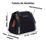 Bolsa 3 Ziper Lona Alça Ajustável Removível Cor Marinho