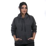 Blusa De Moletom Canguru Com Capuz Feminina Cor Grafite