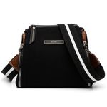 Bolsa 3 Ziper Lona Alça Ajustável Removível Cor Preto