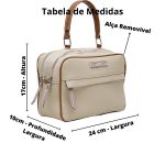 Bolsa Alça Lona Ajustável Removível Cor Bege