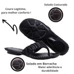 Chinelo De Couro Cor Preto - 12185.6