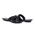 Chinelo De Couro Cor Preto - 12185.6