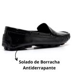 Mocassim Couro Cor Preto Verniz QeA 