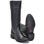 Bota CL cano alto couro legitimo cor preto