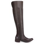 Bota cano alto feminina couro premium cor café 