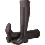 Bota cano alto feminina couro premium cor café 
