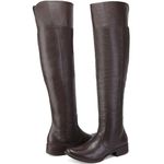 Bota cano alto feminina couro premium cor café 
