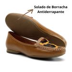 Mocassim De Couro Cor Havana Detalhe Em Onça 24000 QeA 