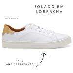 Tênis De Couro Cor Branco e Dourado 25000