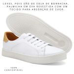 Tênis De Couro Cor Branco e Dourado 25000