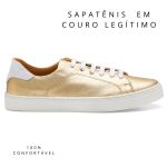 Tênis De Couro Cor Dourado - 25000