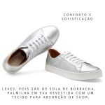 Tênis De Couro Cor Prata 25000