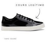 Tênis De Couro Cor Preto Verniz 25000