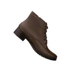 Bota Feminina Couro Botinha Coturno cor Café 260C Marrom
